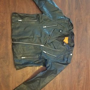Black faux leather jacket